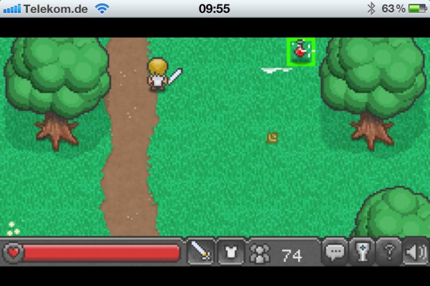 Browserquest auf einem iPhone 4S